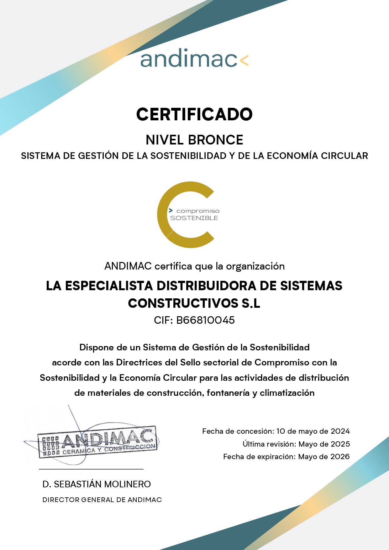 Renovación del Sello de Compromiso con la Sostenibilidad y la Economía Circular