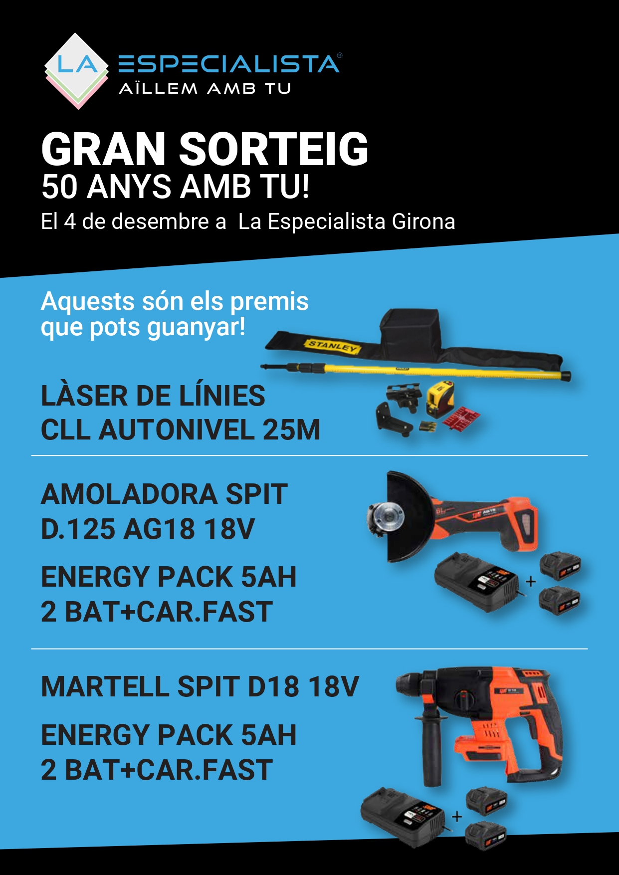 Sorteig de maquinària i eines professionals