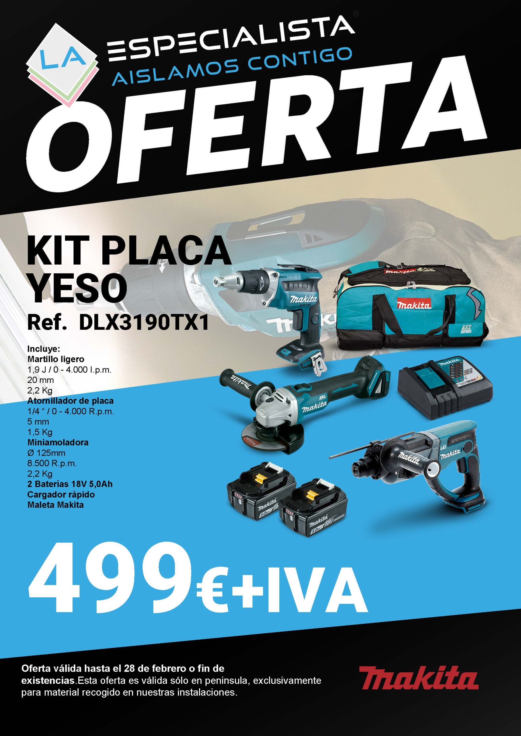 Oferta Kit Placa Yeso Makita